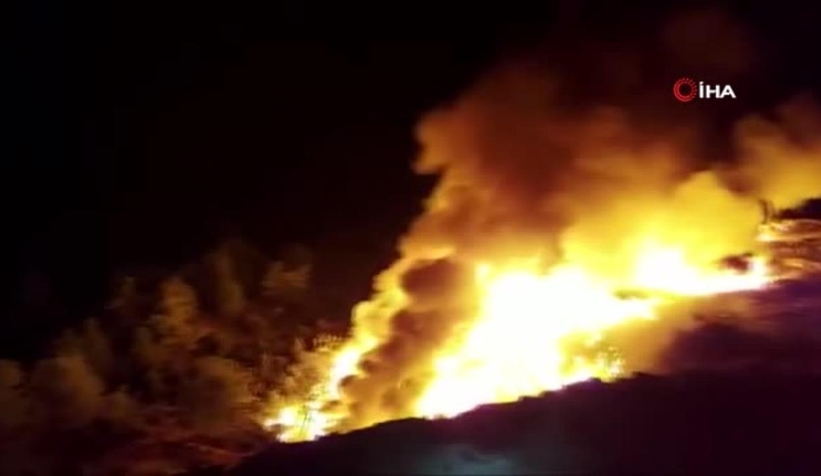 Komşuda yangın; İlçe 2 saat elektriksiz kaldı