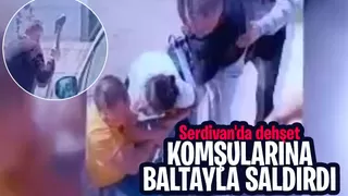 Komşularına baltayla saldırdı