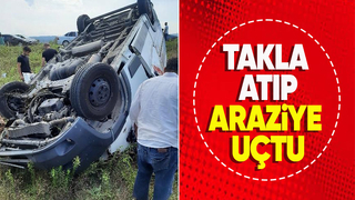 Kontrolden çıkan hafif ticari araç takla attı: 1 yaralı
