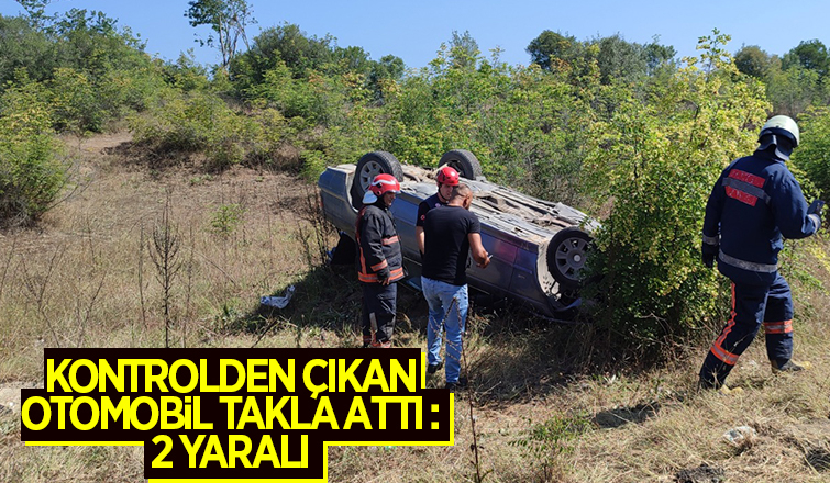 Kontrolden çıkan otomobil takla attı: 2 yaralı