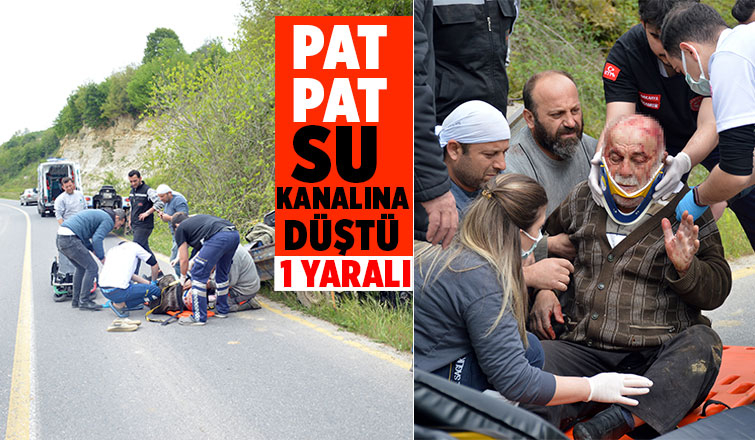  Kontrolden çıkan pat pat su kanalına düştü: 1 yaralı 