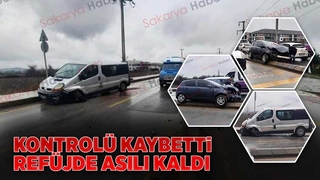 Kontrolden çıktı karşı şeride geçti
