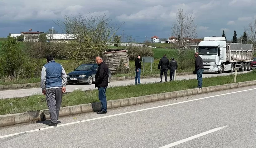 Köpeğe çarpmamak için kaza yaptı: