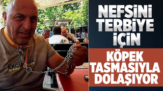 Köpek tasması ile dolaşan adamı görenler şoke oldu