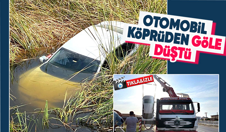 Köprüden göle düştü