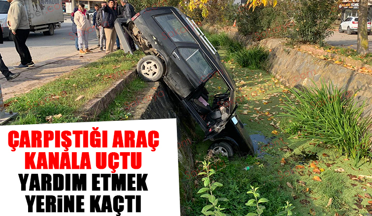 Korkutan kaza: kanala uçtu