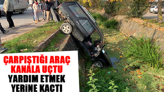 Korkutan kaza: kanala uçtu