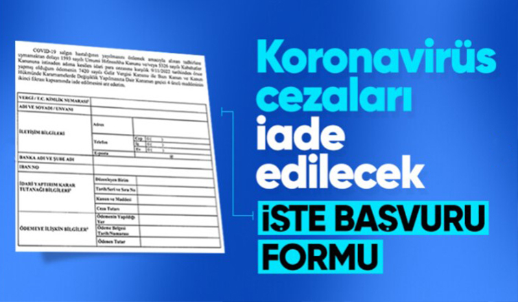 Koronavirüs cezalarının iadesiyle ilgili başvuru formu Resmi Gazete'de