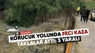 Korucuk yolunda kaza: 3 yaralı