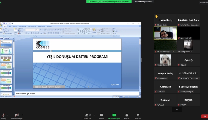 KOSGEB Yeşil Dönüşüm Destek Programı SATSO üyeleriyle paylaşıldı