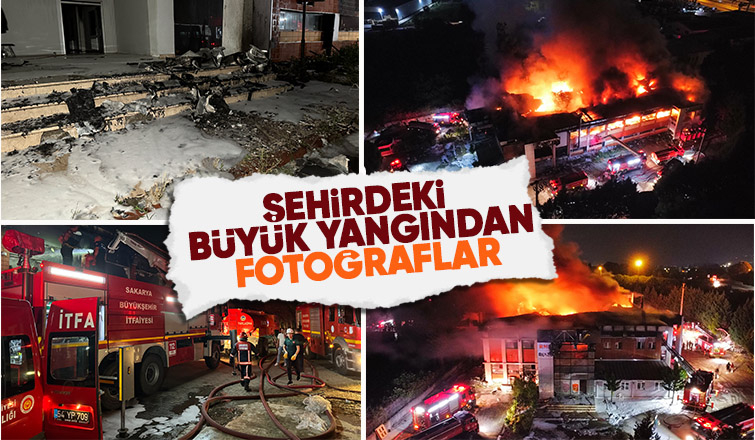 Kozmetik fabrikası yangınından fotoğraflar