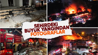 Kozmetik fabrikası yangınından fotoğraflar