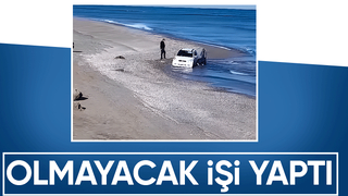 Kumsalda gezerken batıp su içinde kaldı
