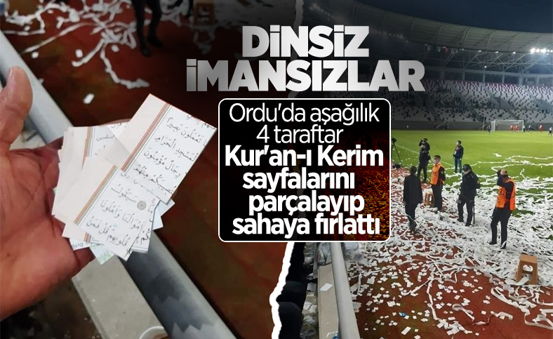 Kur’an-ı Kerim sayfalarını konfeti yaptılar