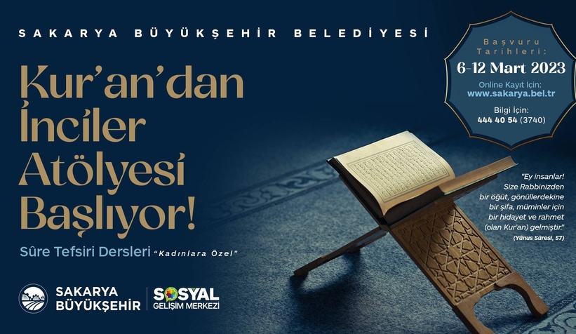 Kur’an’dan İnciler Atölyesine kayıtlar başladı