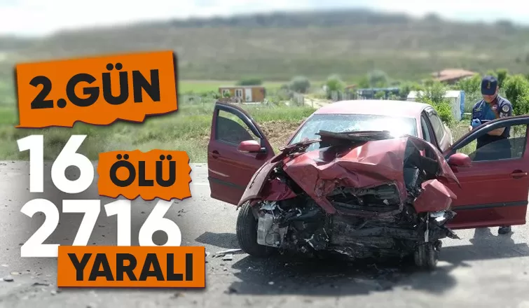 Kurban Bayramı'nın ikinci gününde 726 kaza yaşandı, 11 kişi hayatını kaybetti