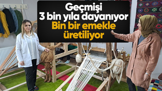 Kursiyerler 3 bin yıllık geçmişi olan Yağcı bedir halısı üretiyor