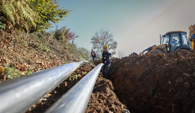 Kurudere'nin yeni içme suyu hattında sona gelindi