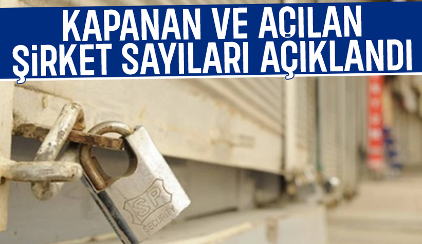 Kurulan ve kapanan şirket sayıları