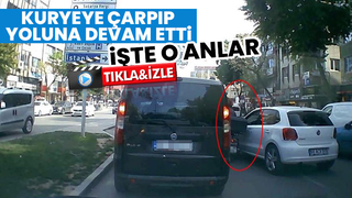 Kuryeye çarptı yoluna devam etti