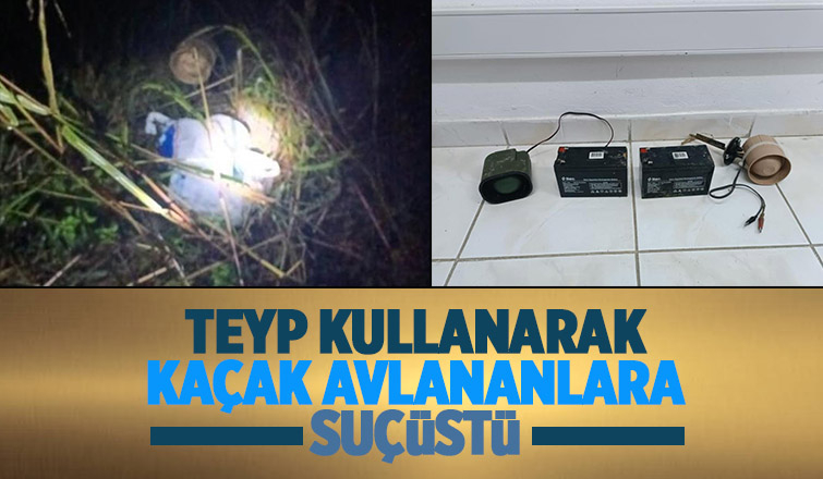 Kuş sesi çıkaran teyple avcılığa suçüstü