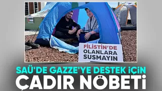 Kampüste Gazze için çadır nöbetine başladılar