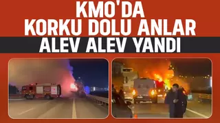 Kuzey Marmara Otoyolunda tır alev alev yandı