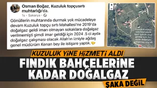 Kuzuluk ta jet imar değişikliği ile olmayan sokaklara da doğalgaz geliyor