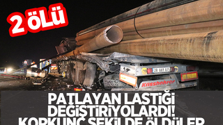 Lastik değiştirenlere tır çarptı: 2 ölü