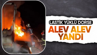 Lastik dolu dorse yandı