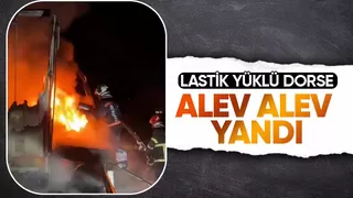 Lastik dolu dorse yandı