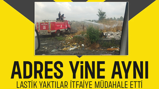 Lastik yaktılar itfaiye söndürdü