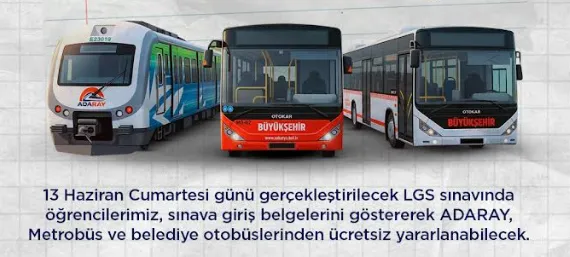 LGS’ye girecek öğrencilere ulaşım ücretsiz