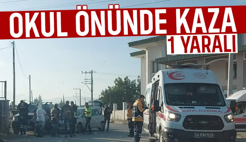 Lise önünde iki araçlı kaza 1 yaralı
