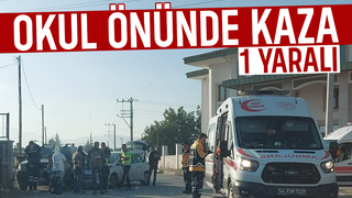 Lise önünde iki araçlı kaza 1 yaralı