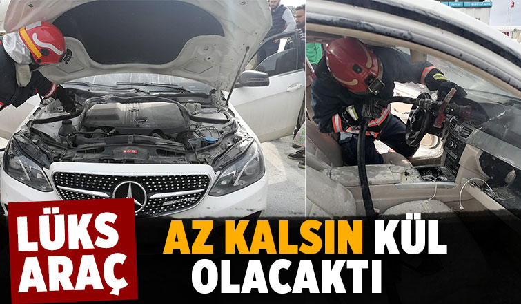 Lüks araç alev aldı