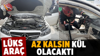 Lüks araç alev aldı