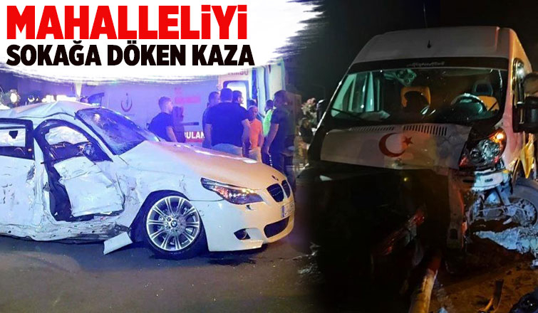 Lüks otomobil ile minibüs kavşakta çarpıştı: 1 yaralı