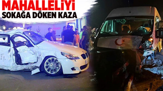 Lüks otomobil ile minibüs kavşakta çarpıştı: 1 yaralı