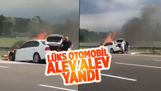 Lüks otomobil Kuzey Marmara’da alevlere teslim oldu