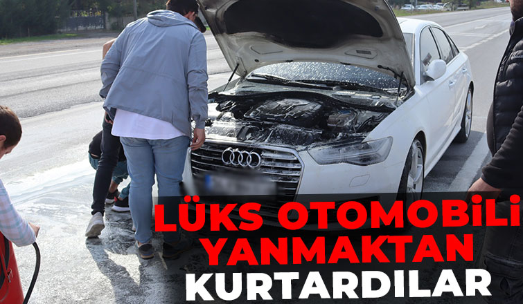 Lüks otomobili kül olmaktan kurtardılar