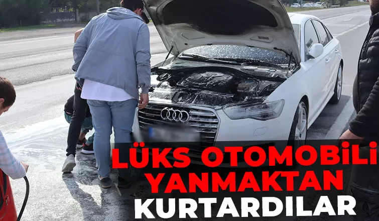 Lüks otomobili kül olmaktan kurtardılar
