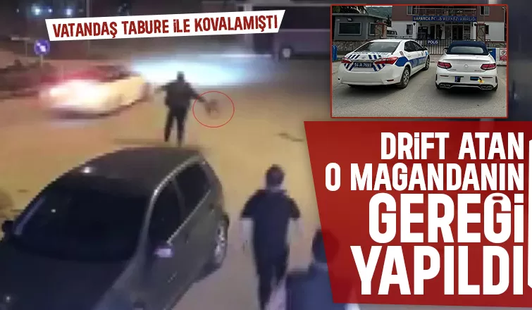 Lüks otomobille drift atan maganda yakalandı