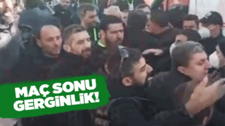  Maç sonu polisle futbolcular arasında gerginlik