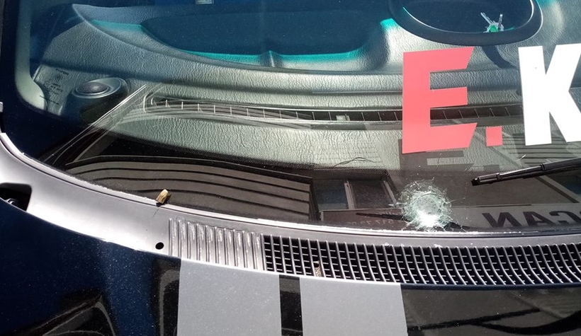 Maganda kurşunu minibüse isabet etti