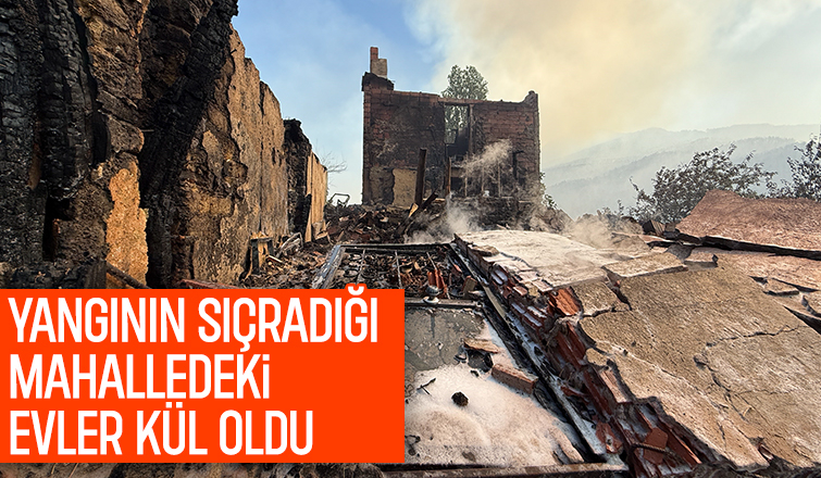 Mahalledeki evler kül oldu, geriye harabe kaldı