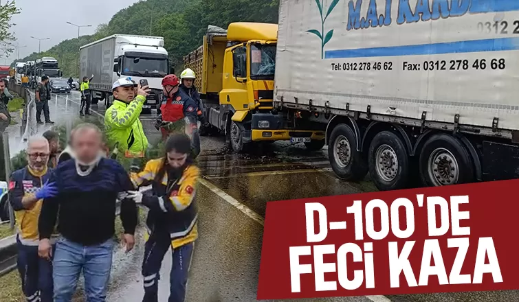 Makaslayan tır zincirleme kazaya neden oldu