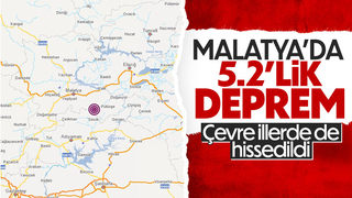 Malatya'da 5.2 büyüklüğünde deprem