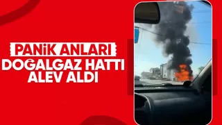Maltepe'de doğalgaz hattı alev aldı