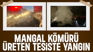 Mangal kömürü yapılan tesiste yangın